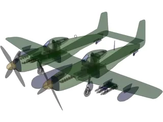 F-82 Twin Mustang 3D Model