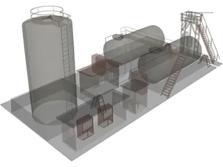 Petroleum Refinery 3D Model