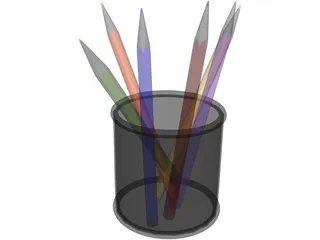 Pencils in the Box 3D Model