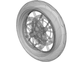 Motorcycle Front Wheel 3D Model