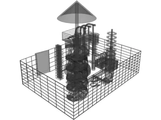 Oil Factory 3D Model