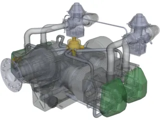 Rotax 912 Engine 3D Model