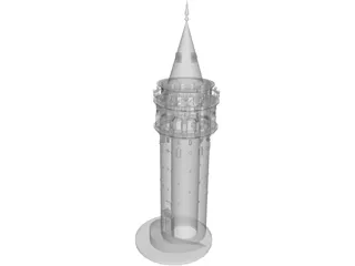 Galata Tower Turkey Istanbul 3D Model