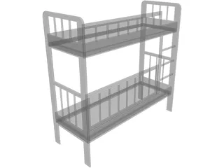 Two-Level Children Bed 3D Model