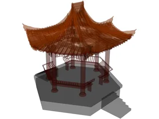 China Garden House 3D Model