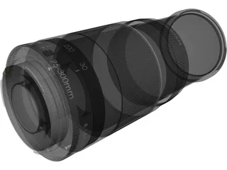 Canon Zoom Lens EF 75-300mm 1:4-5.6 3D Model