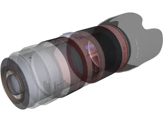 Canon EF 70-200mm f/2.8 L IS USM Lens 3D Model