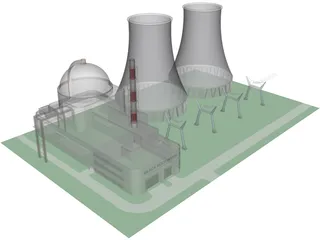 Black Rock River Nuclear Power Plant 3D Model