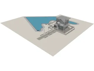 Villa with Lake View 3D Model