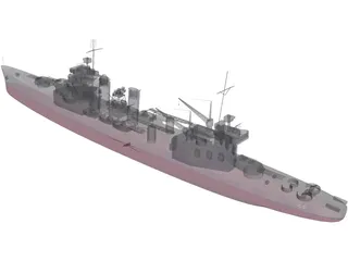 USS Vincennes Military Cruiser 3D Model