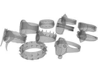 Rings Collection 3D Model
