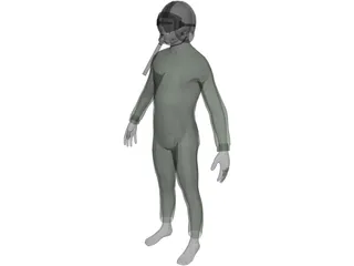 Turkish Fighter Plane Pilot 3D Model