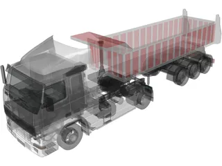Volvo FH16 Semitrailer Dumper 5 Axle 3D Model