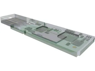 USB Memory Stick Internal Parts 3D Model