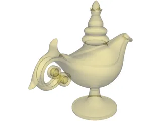 Magic Lamp Genie 3D Model