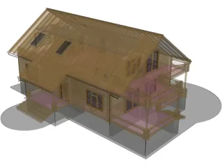 Wooden House 3D Model