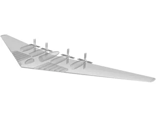 XB-113 Flying Wing 3D Model