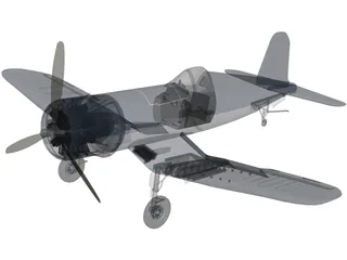 F4 Corsair Airplane 3D Model