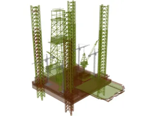 Oil Rig Offshore 3D Model