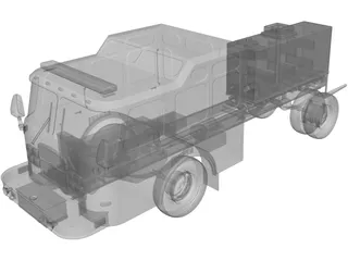 US Fire Truck Chassis 3D Model