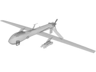 General Atomics MQ-1 Predator UAV Drone 3D Model