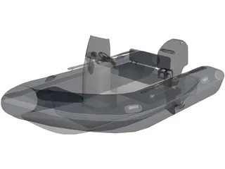 Inflatable Boat with Outboard Motor 3D Model