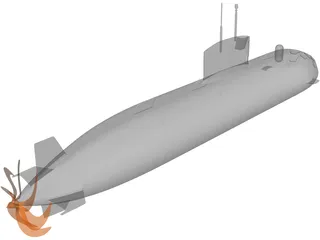 Victoria Class UK Submarine 3D Model