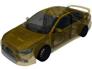 Mitsubishi Lancer Evolution X (2008) 3D Model