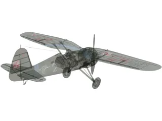 PZL P.11 3D Model