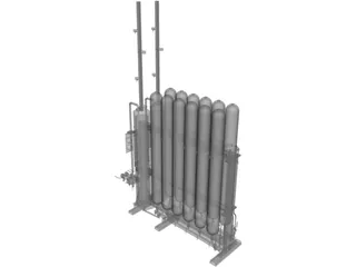 Hydraulic Accumulators Block 3D Model