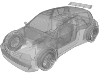 Renault Clio S1600 Rally Car 3D Model